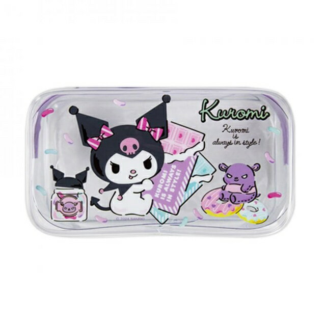 小禮堂 Sanrio 三麗鷗 酷洛米 PVC透明方形筆袋 (甜點款)