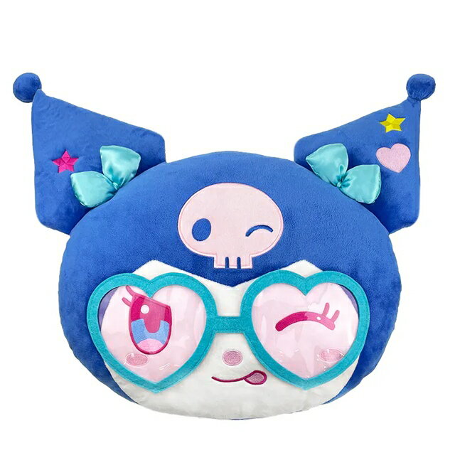 小禮堂 Sanrio 三麗鷗 酷洛米 造型絨毛靠墊 (愛心墨鏡)