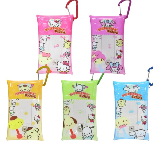 小禮堂 Sanrio 三麗鷗 PVC扣式防水零錢包附扣環 (不二家巧克力) Kitty 帕恰狗