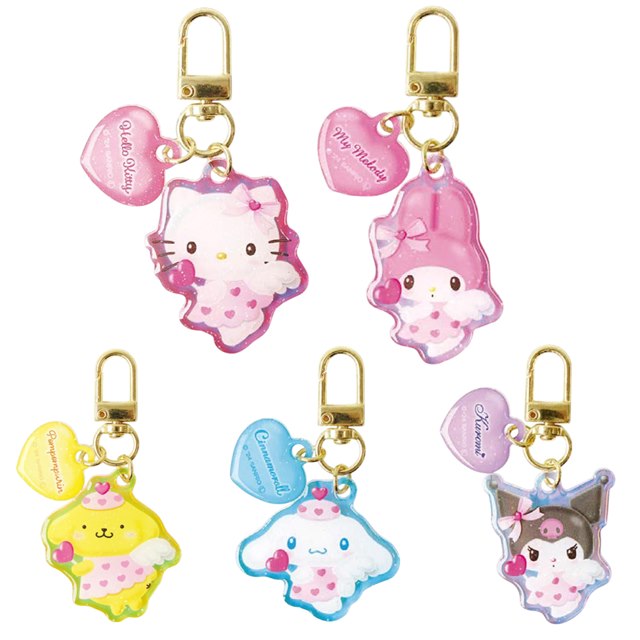 小禮堂 Sanrio 三麗鷗 PVC極光造型吊飾 (Cupid) Kitty 美樂蒂 大耳狗 布丁狗