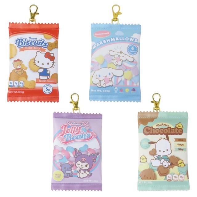 小禮堂 Sanrio 三麗鷗 皮革吊飾零錢包鑰匙圈 (零食風) Kitty 酷洛米 大耳狗 帕恰狗