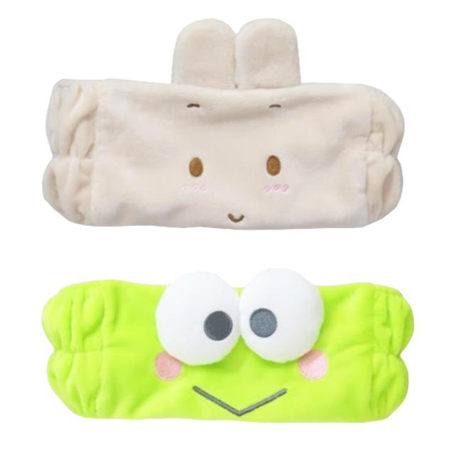 小禮堂 Sanrio 三麗鷗 絨毛造型吸水髮帶 (大臉款) 兔媽媽 大眼蛙