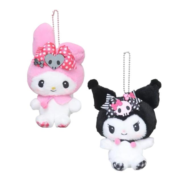 小禮堂 Sanrio 三麗鷗 絨毛吊飾娃娃 (粉黑派對) 美樂蒂 酷洛米
