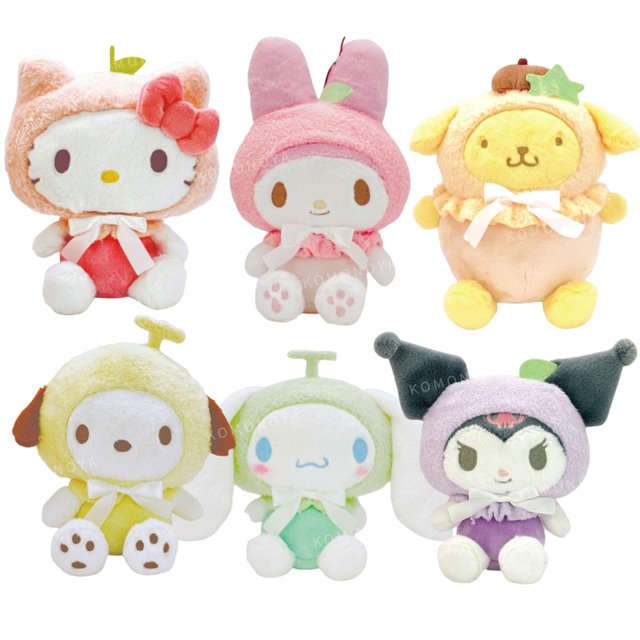 小禮堂 Sanrio 三麗鷗 絨毛玩偶娃娃 (水果頭套) Kitty 美樂蒂 大耳狗 布丁狗
