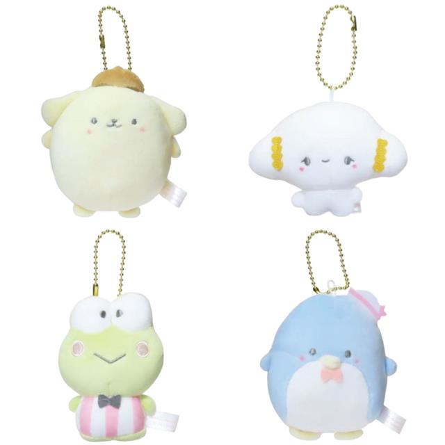 小禮堂 Sanrio x Mochi Panda 聯名 絨毛吊飾娃娃 (麻糬熊貓) 布丁狗 大眼蛙