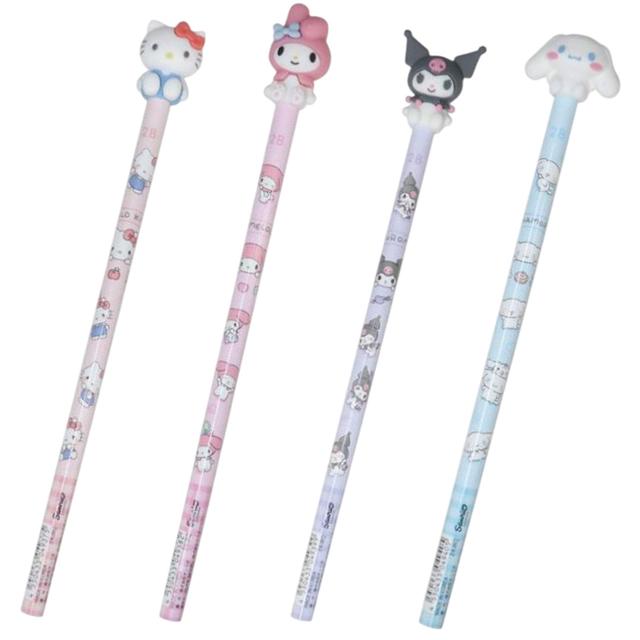 小禮堂 Sanrio 三麗鷗 造型公仔鉛筆 2B (坐姿款) Kitty 美樂蒂 酷洛米 大耳狗