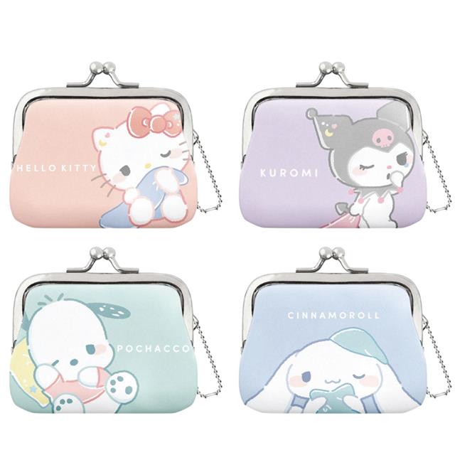 小禮堂 Sanrio 三麗鷗 皮質口金零錢包 (愛睏款) Kitty 大耳狗 酷洛米 帕恰狗