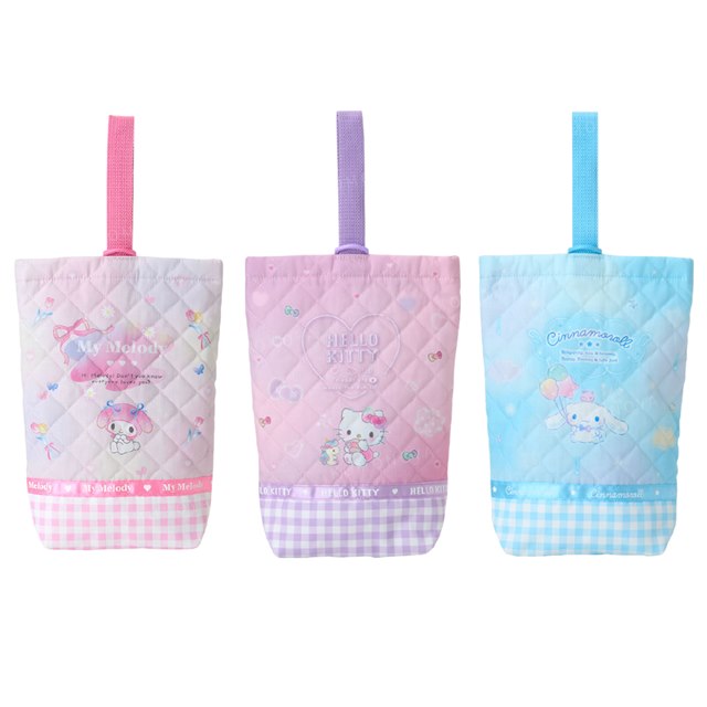 小禮堂 Sanrio 三麗鷗 衍縫手提鞋袋 (生活款) Kitty 美樂蒂 大耳狗