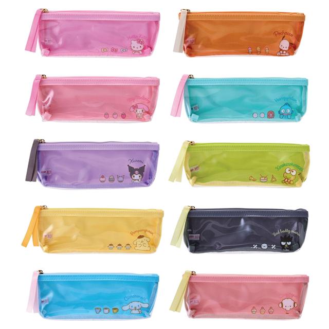 小禮堂 Sanrio 三麗鷗 PVC透明細筆袋 (角色興趣款) Kitty 酷洛米 大耳狗