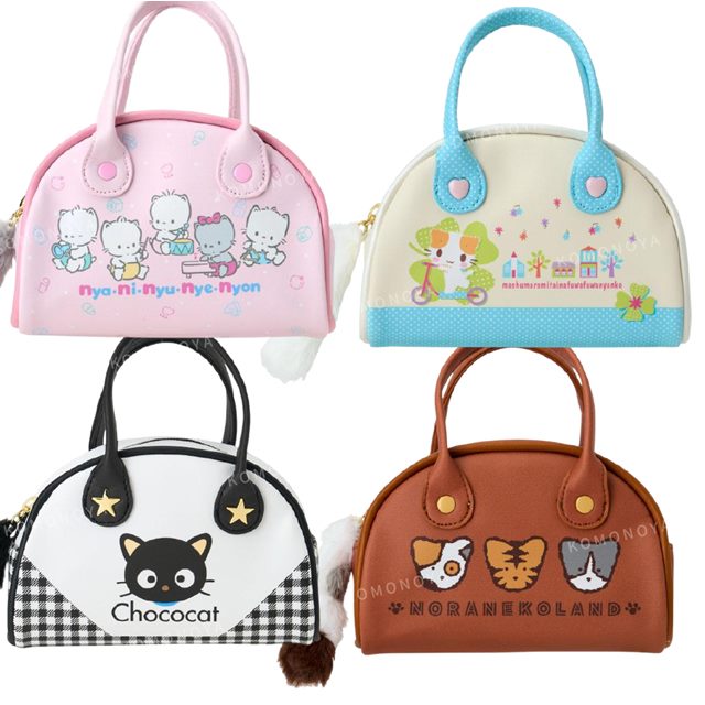 小禮堂 【排單不保單】Sanrio 三麗鷗 皮質波士頓收納包 (貓貓俱樂部) 喵喵家族 巧克貓