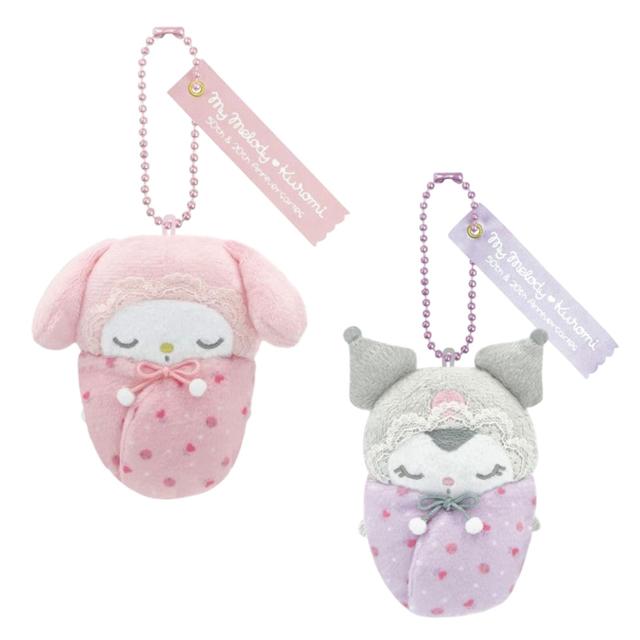小禮堂 Sanrio 三麗鷗 絨毛玩偶睡袋吊飾 (美樂蒂50週年 酷洛米20週年) 美樂蒂 酷洛米