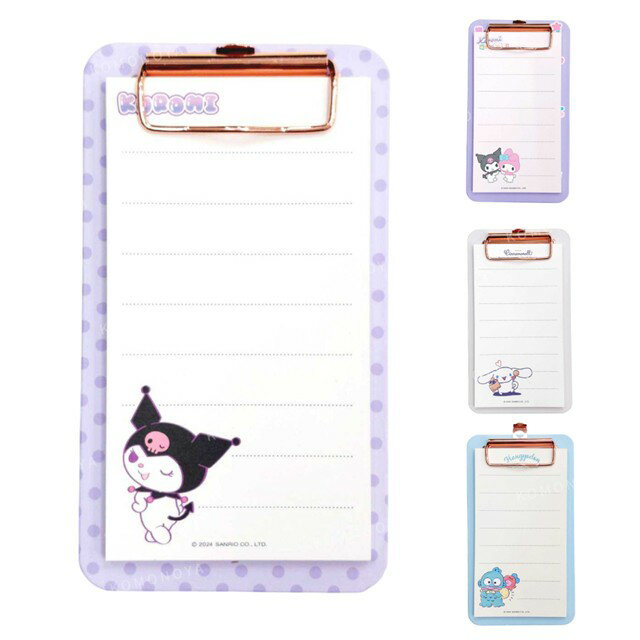 小禮堂 Sanrio 三麗鷗 萬用小板夾附便條紙 (長款) 美樂蒂 酷洛米 大耳狗 人魚漢頓