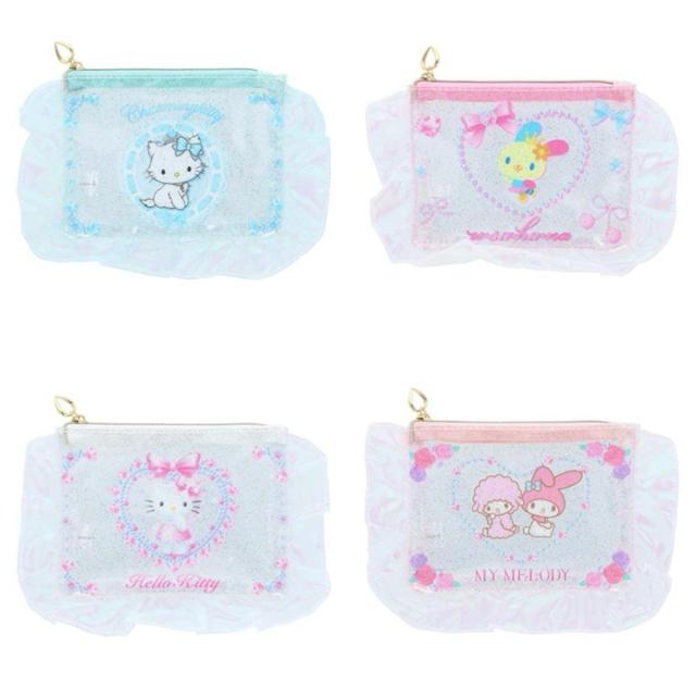 小禮堂 Sanrio 三麗鷗 荷葉邊造型透明收納包 (芭蕾款) Kitty 美樂蒂 花小兔 洽咪