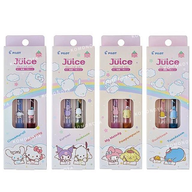 小禮堂 Sanrio 三麗鷗 x PILOT Juice 0.5mm 原子筆 兩入組 (背影款) Kitty 美樂蒂