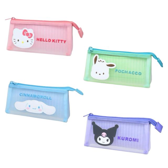 小禮堂 Sanrio 三麗鷗 網紗雙層筆袋 (大臉款) Kitty 酷洛米 大耳狗 帕恰狗