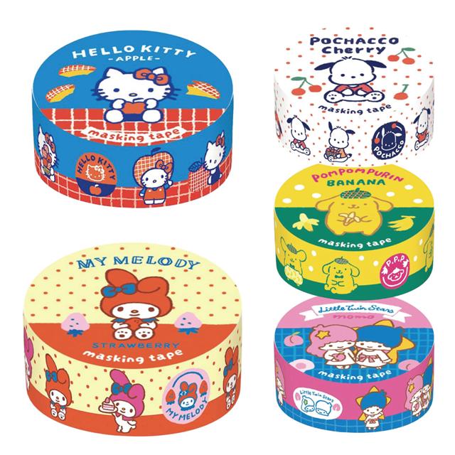 小禮堂 Sanrio 三麗鷗 紙膠帶 (復古合紙款) Kitty 美樂蒂 布丁狗 帕恰狗 雙子星