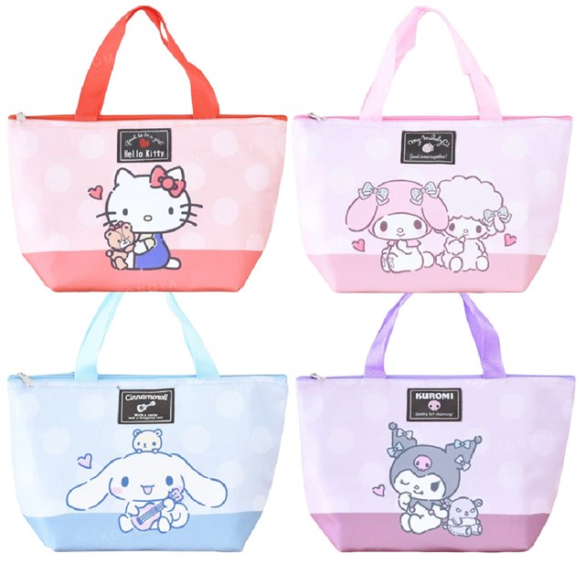 小禮堂 Sanrio 三麗鷗 尼龍保冷船形午餐袋 (好友興趣款) Kitty 酷洛米 美樂蒂