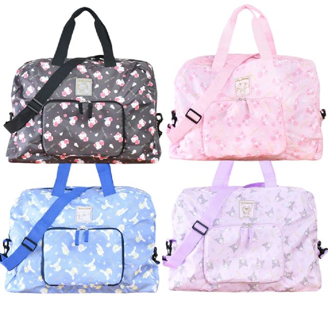 小禮堂 Sanrio 三麗鷗 尼龍折疊旅行袋 (抱水果款) Kitty 酷洛米 美樂蒂