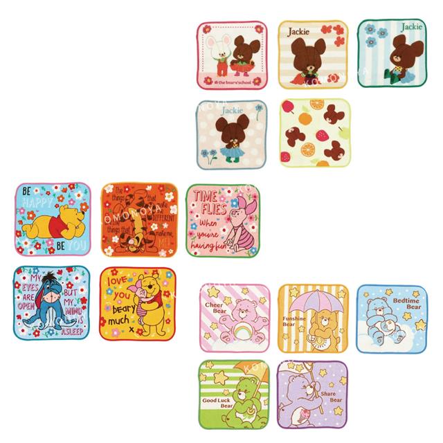 小禮堂 純棉手帕5入組 小熊學校 Carebear 小熊維尼