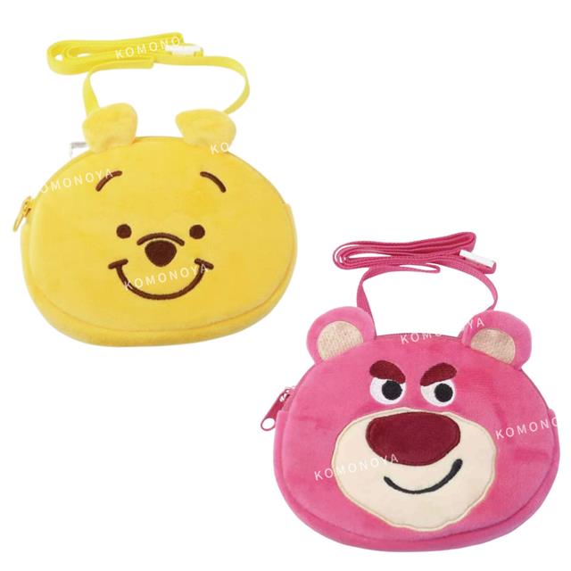 小禮堂 Disney 迪士尼 玩偶造型斜背口袋夾包 (大臉款) 小熊維尼 熊抱哥