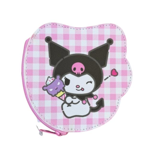 小禮堂 Sanrio 三麗鷗 酷洛米 皮質拉鍊零錢袋 (冰淇淋款)