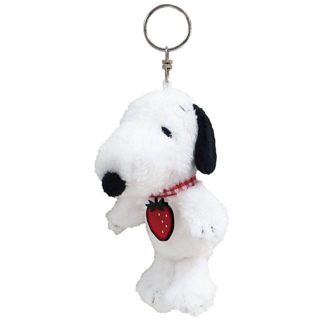 小禮堂 Snoopy 史努比 絨毛玩偶吊飾 (草莓款)