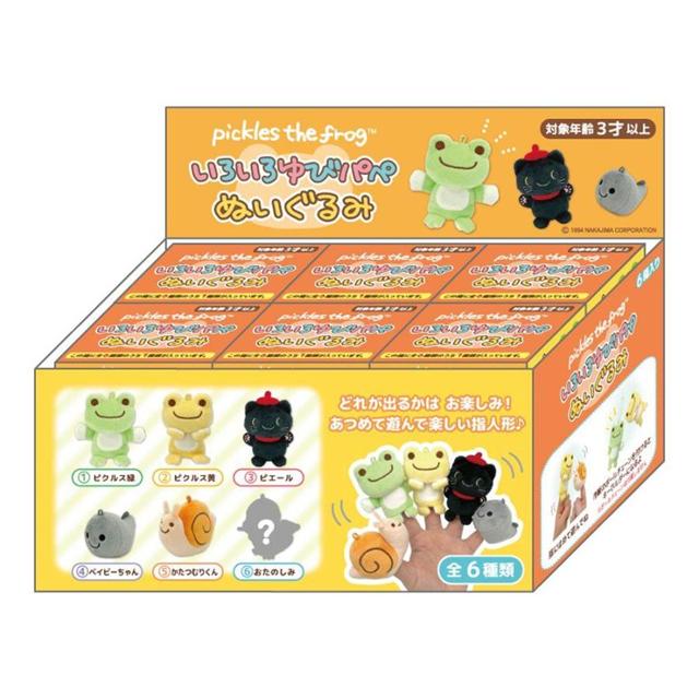 小禮堂 Pickles the frog 泡菜蛙 絨毛手指偶 全套六入組 (全身款)