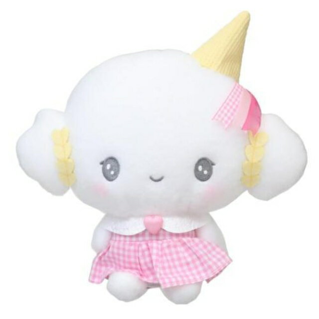 小禮堂 Sanrio 三麗鷗 小麥粉 絨毛玩偶娃娃 (格紋甜筒款)