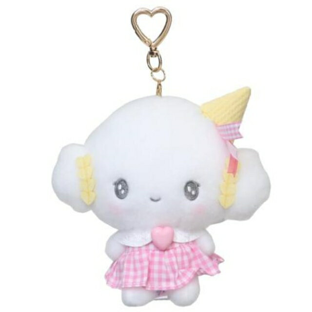 小禮堂 Sanrio 三麗鷗 小麥粉 絨毛玩偶吊飾 (格紋甜筒款)