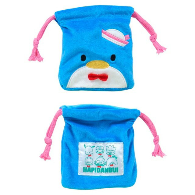 小禮堂 【限購排單不保單】Sanrio 三麗鷗 HAPIDANBUI 絨毛造型束口袋 全套6入組 (40週年 好友領結) 3