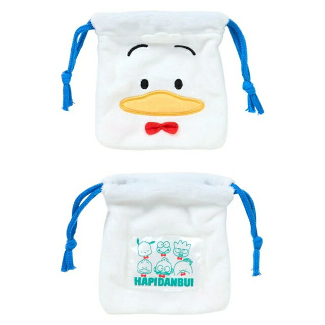 小禮堂 【限購排單不保單】Sanrio 三麗鷗 HAPIDANBUI 絨毛造型束口袋 全套6入組 (40週年 好友領結) 5