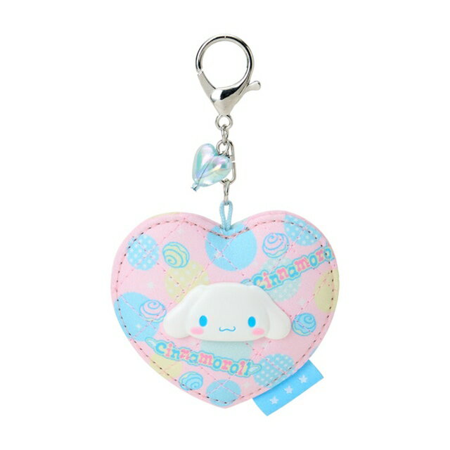 小禮堂 【限購排單不保單】Sanrio 三麗鷗 大耳狗 愛心造型隨身鏡吊飾 (小碎花棉布風格)