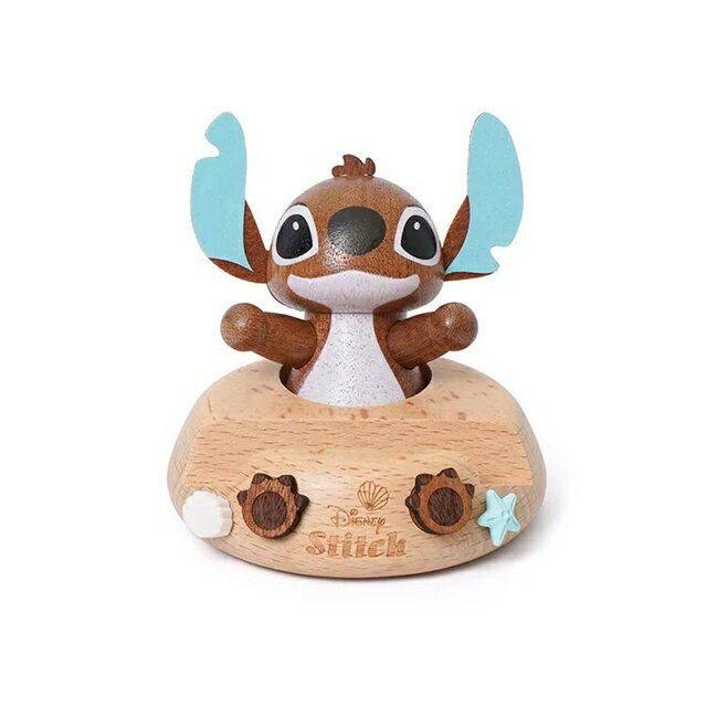 小禮堂 迪士尼 史迪奇 木製造型手機架 (質感木製傢飾)