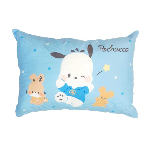 小禮堂 Sanrio 三麗鷗 帕恰狗 成人方形柔軟枕頭 45x63cm (Happy time)