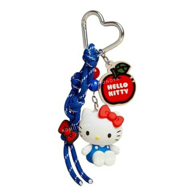 小禮堂 Sanrio 三麗鷗 Hello Kitty 繩結公仔鑰匙圈 (紅藍蘋果)