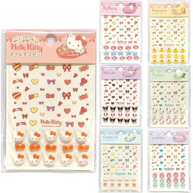 小禮堂 Sanrio 三麗鷗 立體造型指甲貼組 (大臉款) Kitty 美樂蒂 酷洛米 布丁狗 大耳狗 帕恰狗