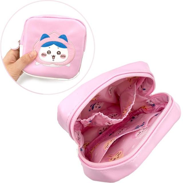 小禮堂 Chiikawa 吉伊卡哇 x 粧美堂 皮質方形收納包 (桃子款) 吉伊 小八 烏薩奇 3