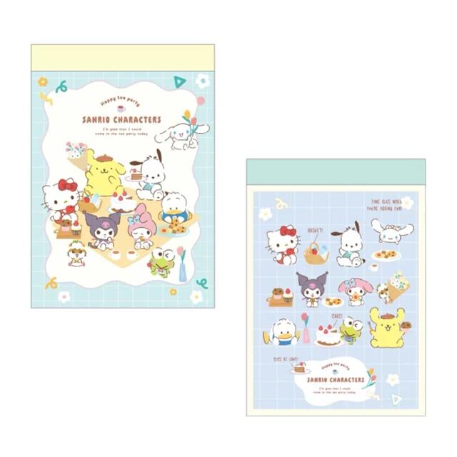 小禮堂 Sanrio 三麗鷗 大集合 迷你方形便條本 70枚入 (閒聊下午茶)