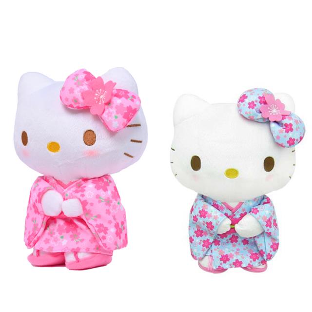 小禮堂 Sanrio 三麗鷗 Hello Kitty 絨毛玩偶娃娃 M(櫻花和服款)