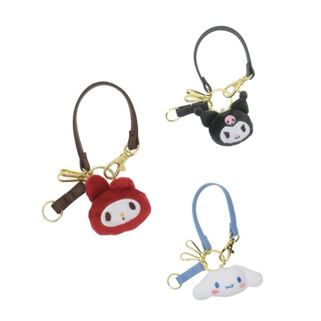 小禮堂 Sanrio 三麗鷗 絨毛包包手把吊飾 (大臉款)美樂蒂 酷洛米 大耳狗