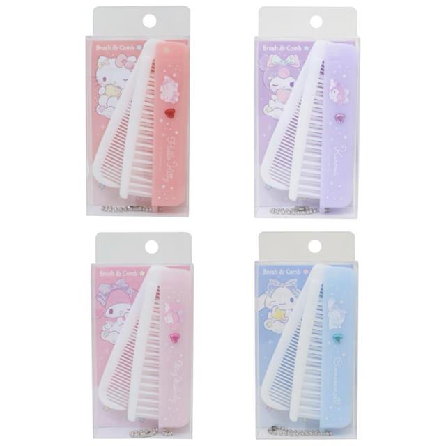 小禮堂 Sanrio 三麗鷗 折疊兩用梳 (泡泡雲朵款)Kitty 美樂蒂 酷洛米 大耳狗