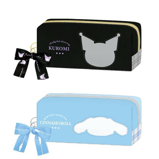 小禮堂 Sanrio 三麗鷗 皮質方形拉鏈筆袋 (剪影款) 酷洛米 大耳狗