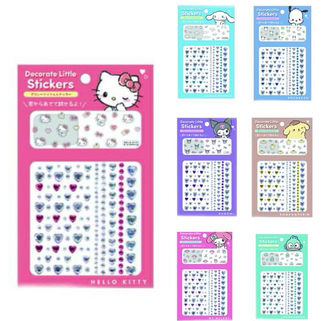 小禮堂 Sanrio 三麗鷗 造型指甲貼 (水鑽款) Kitty 美樂蒂 酷洛米 布丁狗 大耳狗 帕恰狗 人魚漢頓