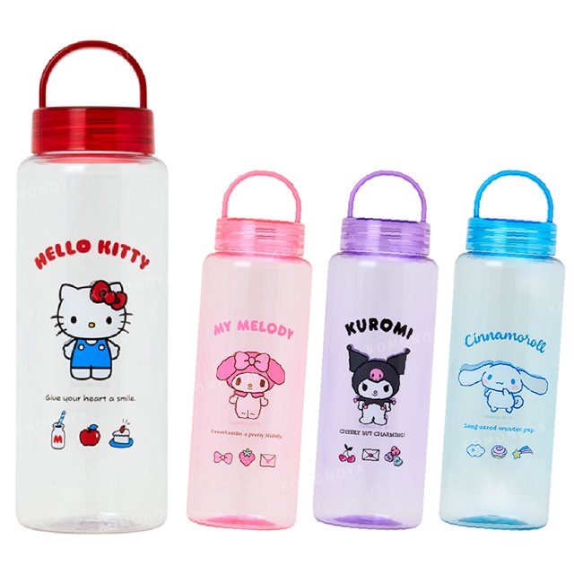 小禮堂 Sanrio 三麗鷗 透明旋轉冷水壺 450ml (愛好款) Kitty 美樂蒂 大耳狗 酷洛米