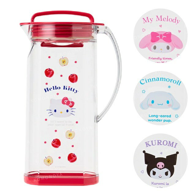 小禮堂 Sanrio 三麗鷗 透明塑膠冷水壺 1200ml (夏日氣泡特調) Kitty 大耳狗 美樂蒂