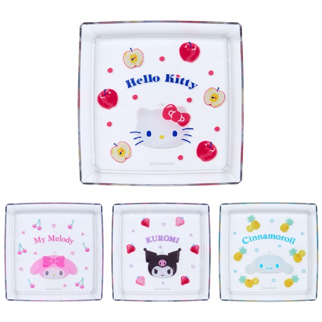 小禮堂 Sanrio 三麗鷗 透明塑膠點心盤 (夏日氣泡特調) Kitty 大耳狗 美樂蒂