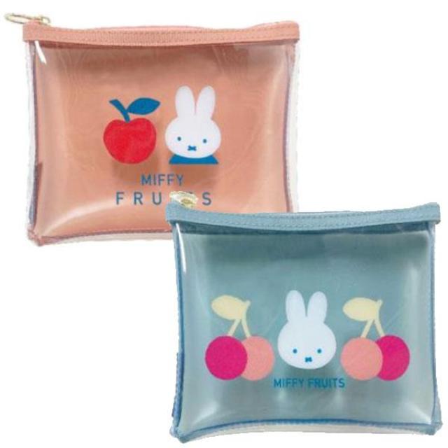 小禮堂 Miffy 米飛兔 透明拉鍊化妝包 (水果款)