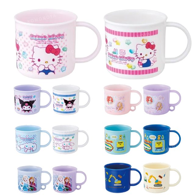 小禮堂 Skater 兒童單耳塑膠杯 200ml (KE5AAGW ) 公主 kitty 酷洛米 工程車