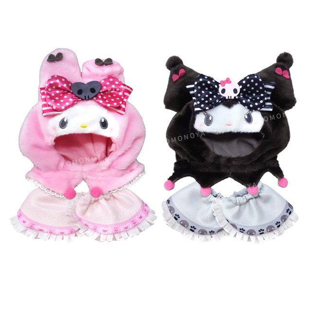 小禮堂 Sanrio 三麗鷗 絨毛造型玩偶斗篷 S (美樂蒂50週年 酷洛米20週年)