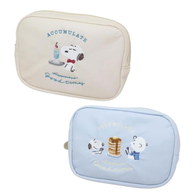 小禮堂 Snoopy 史努比 皮質拉鍊化妝包 (下午茶)